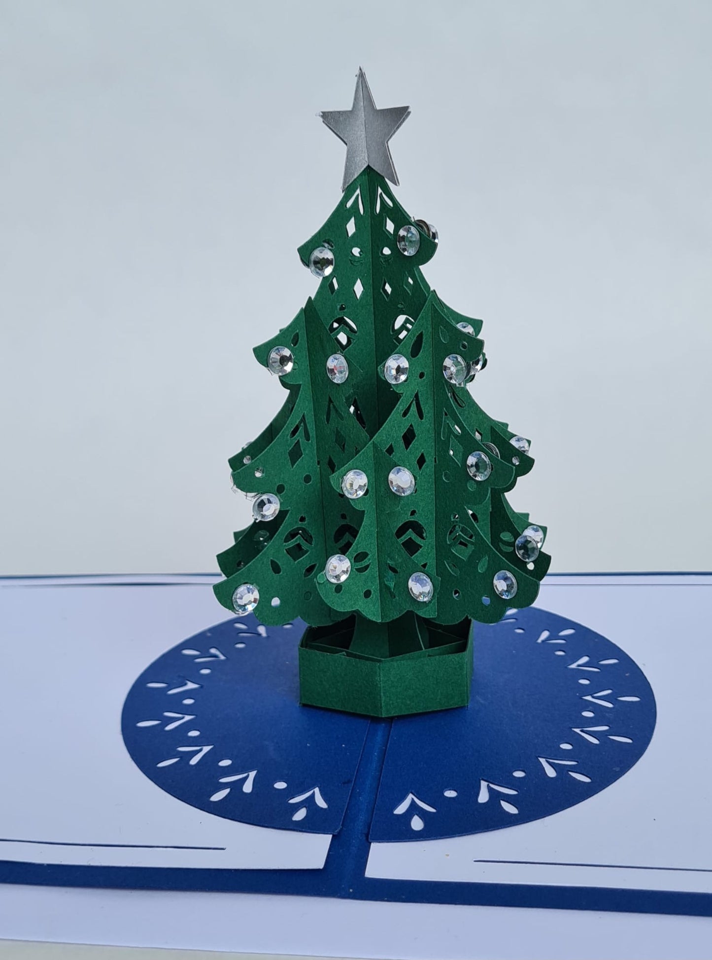 Pop-up Weihnachtskarte – Tannenbaum mit Glitzer