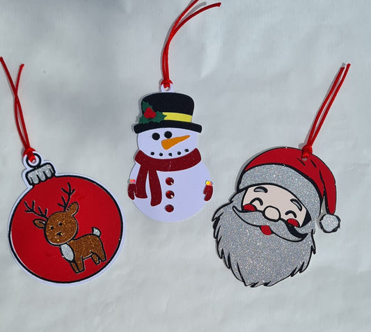Personalisierbare Weihnachtsanhänger für Geschenke oder den Tannenbaum– 3-teiliges Set