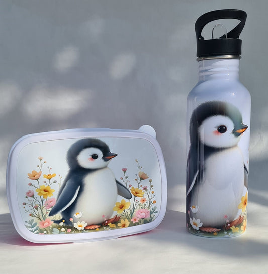 Lunchbox & Trinkflasche – „Pinguin“ | Set oder einzeln erhältlich