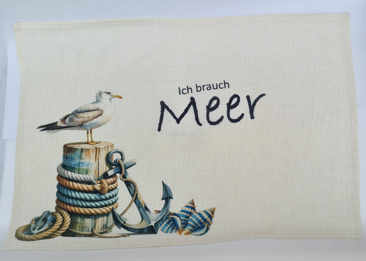 Platzset-Set „Möwe & Maritimer Spruch“ – 5 Stück