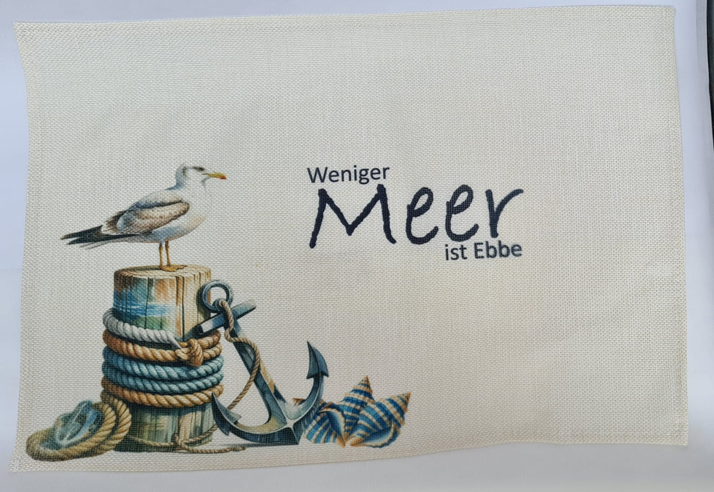 Platzset-Set „Möwe & Maritimer Spruch“ – 5 Stück