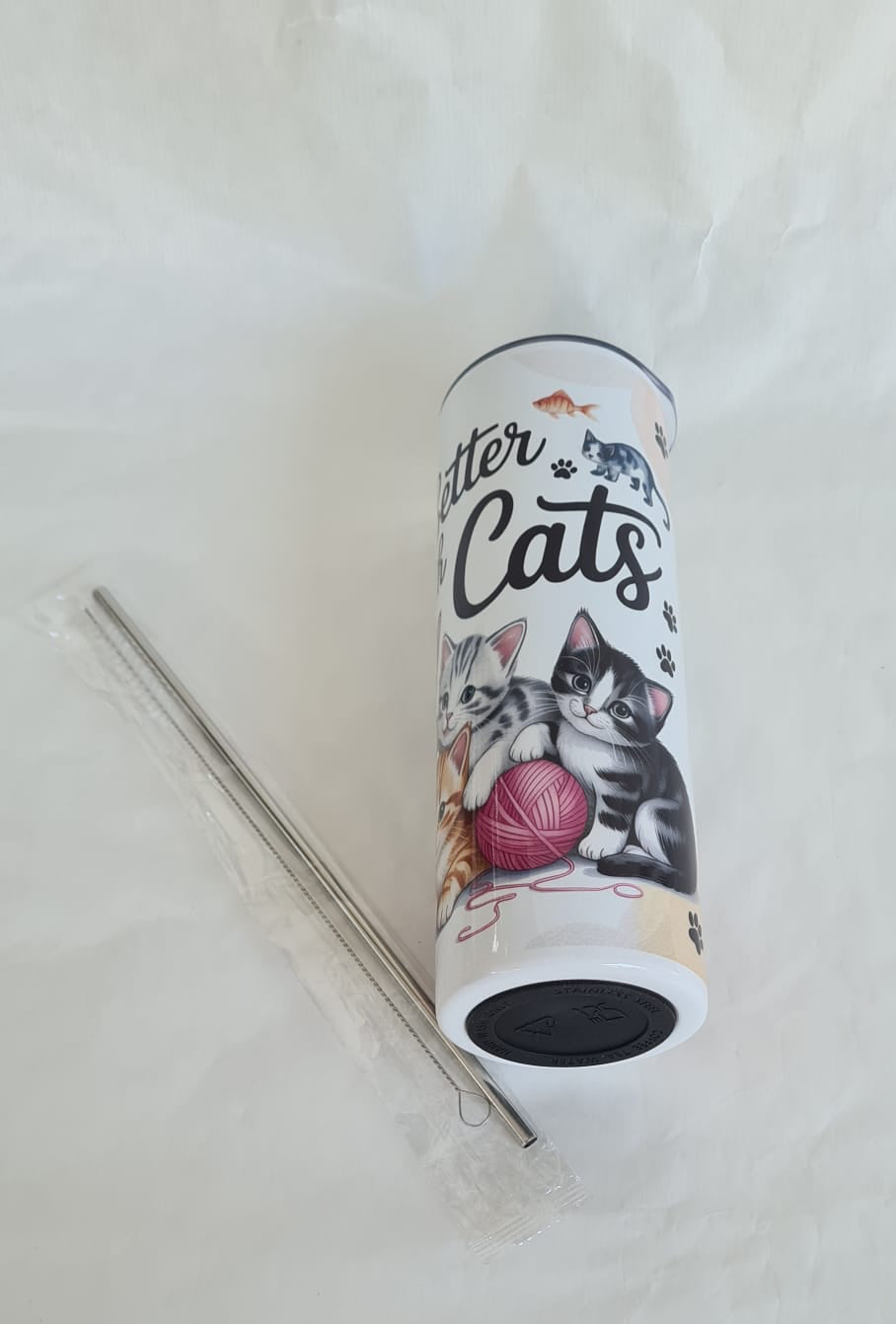 Life ist better with cats-  Thermobecher – 600 ml