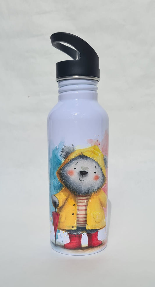 Teddy im Regenmantel – 500 ml Schule,Sport und Ausflüge