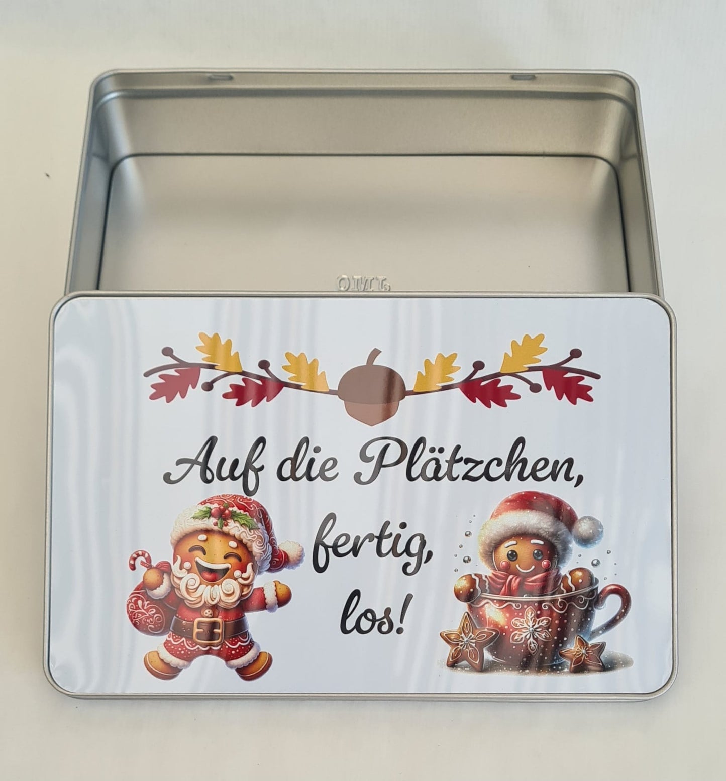 Keksdose „Auf die Plätzchen, fertig, los verschiedene Designs