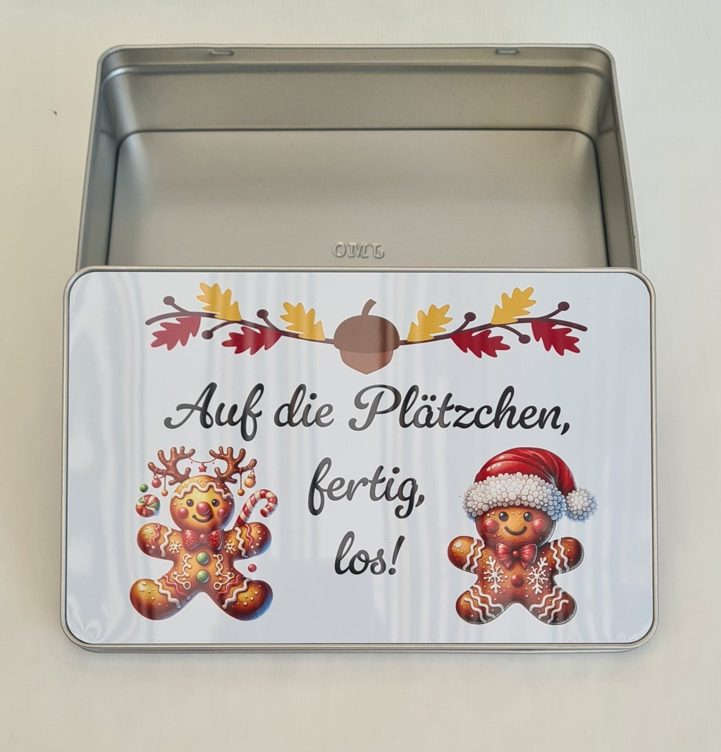 Keksdose „Auf die Plätzchen, fertig, los verschiedene Designs