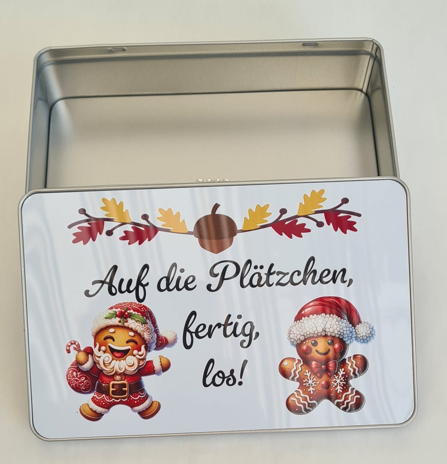 Keksdose „Auf die Plätzchen, fertig, los verschiedene Designs