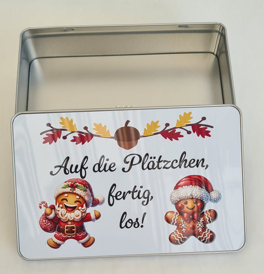 Keksdose „Auf die Plätzchen, fertig, los verschiedene Designs