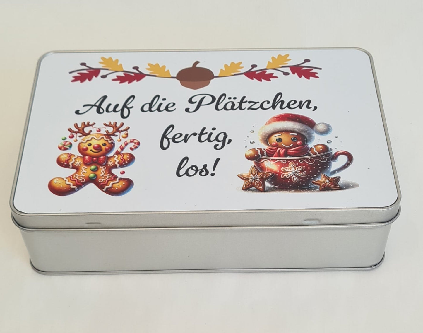 Keksdose „Auf die Plätzchen, fertig, los verschiedene Designs