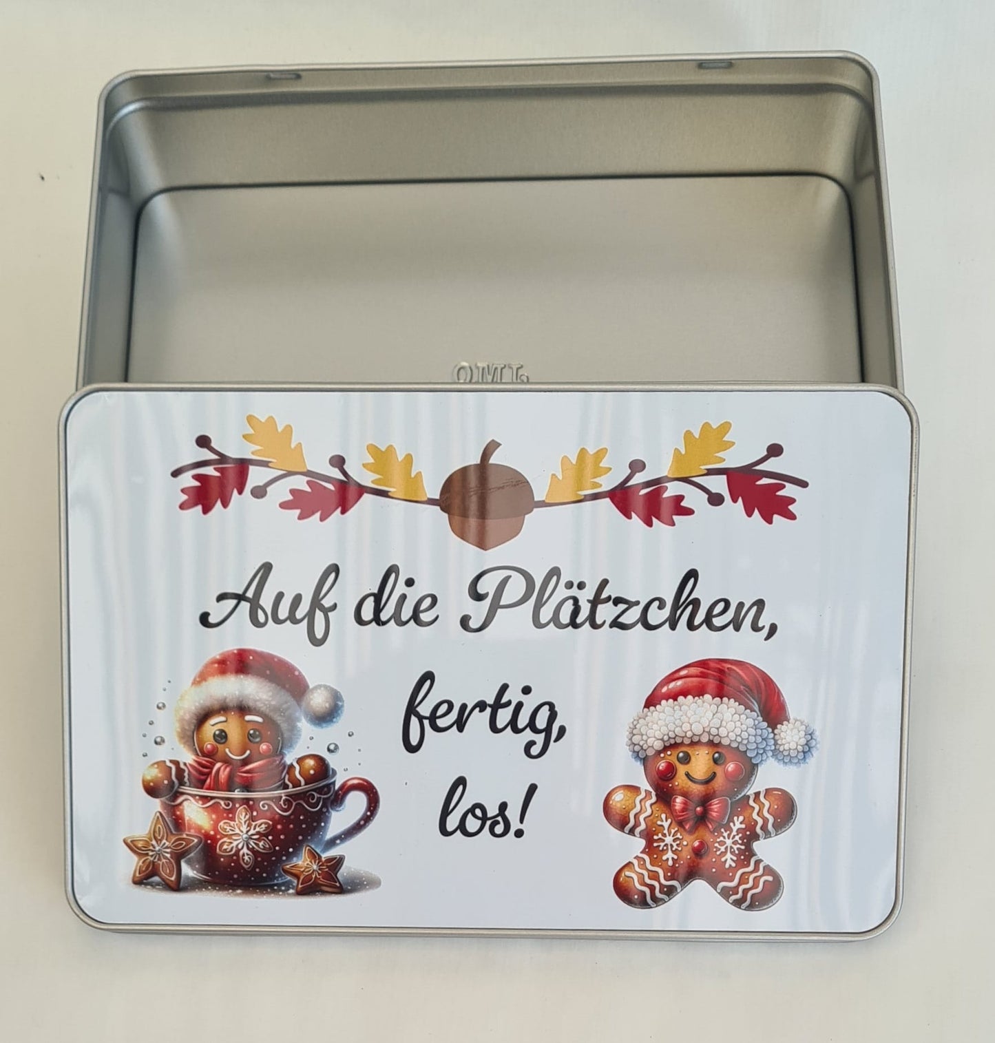 Keksdose „Auf die Plätzchen, fertig, los verschiedene Designs