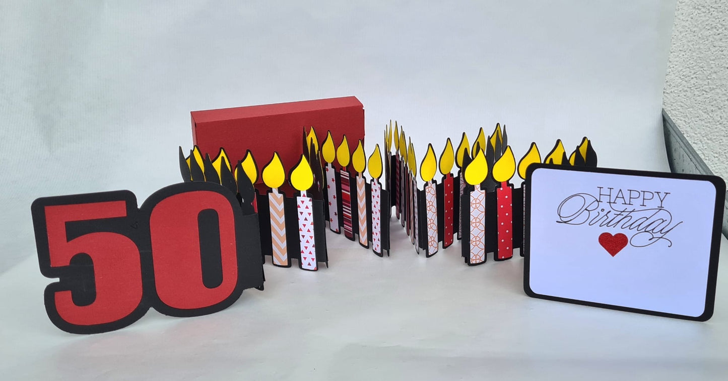 Geburtstags- und Jubiläumskarten: Für 50, 60, 70, 80 & 90 Rot