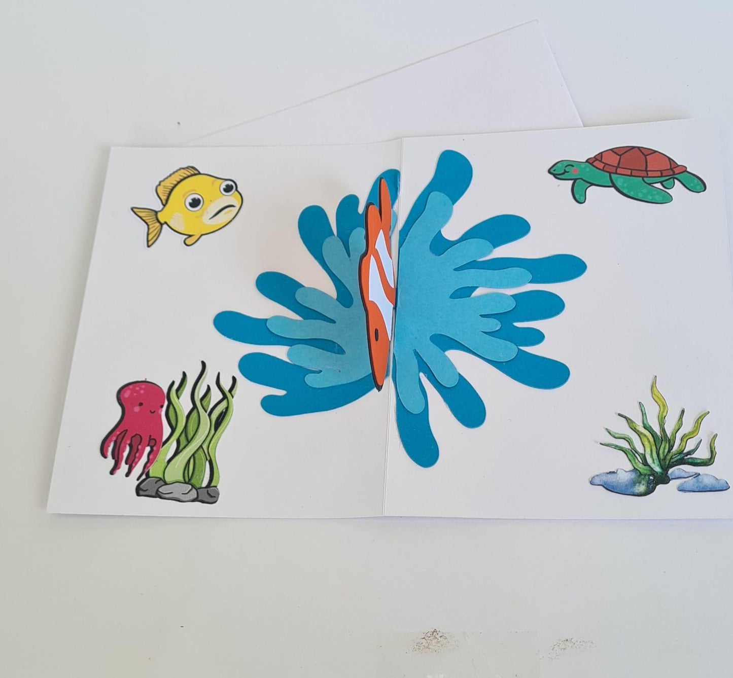 Clownfisch im Ozean-Design - 3D Pop-Up Karte