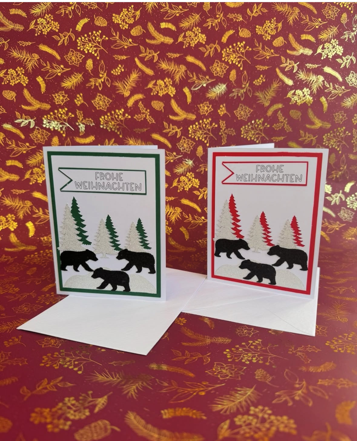 Winterwaldgruß - Bär im Glitzerschnee