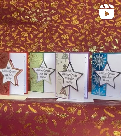 Sternenglanz – Handgemachte Weihnachtskarte in Metallic-Optik