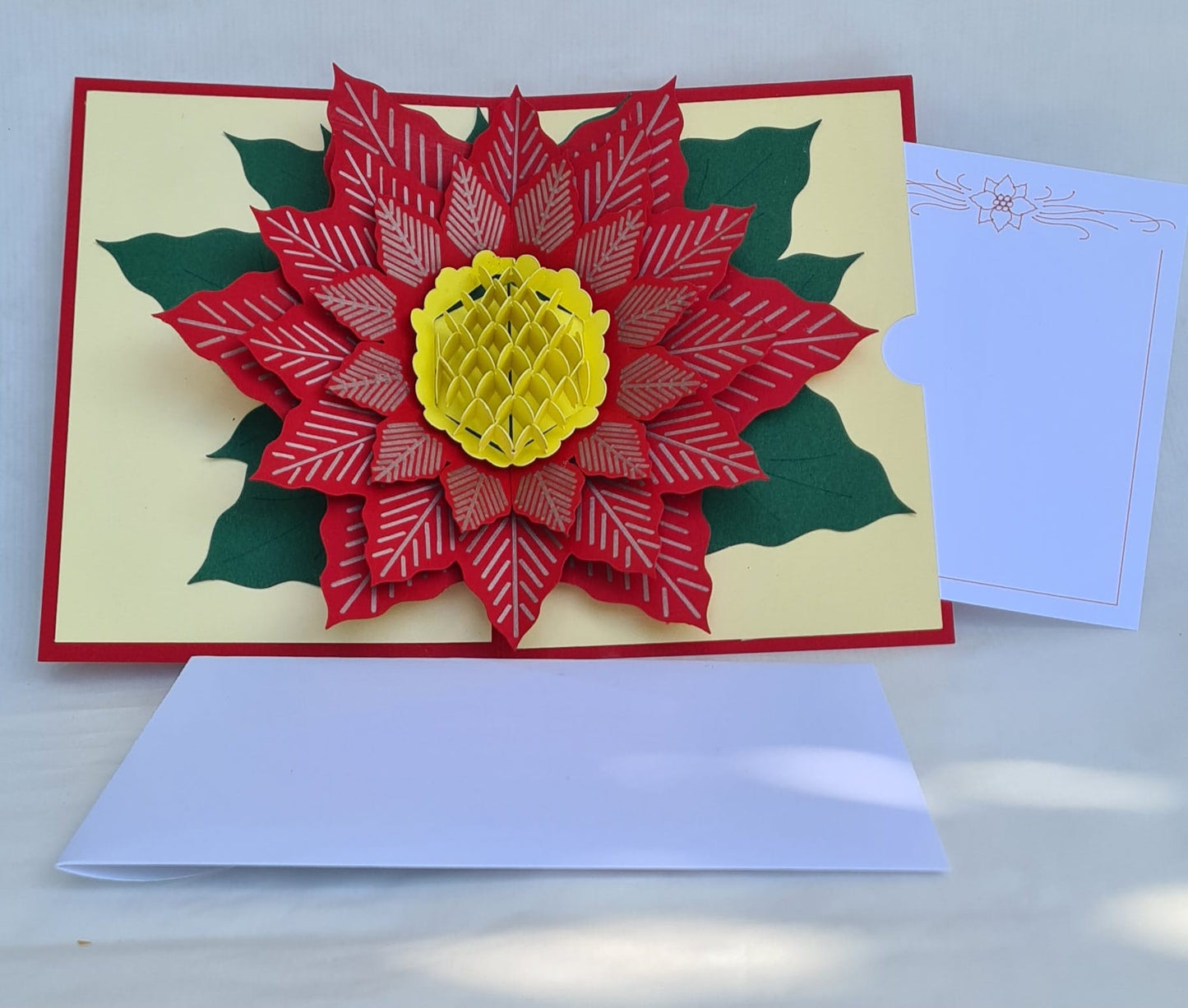 Weihnachtsstern 3D Karte - Blumen Weihanchten