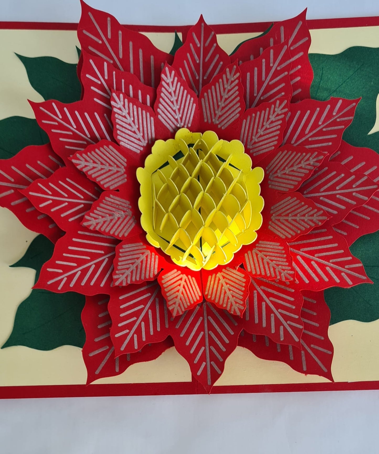 Weihnachtsstern 3D Karte - Blumen Weihanchten