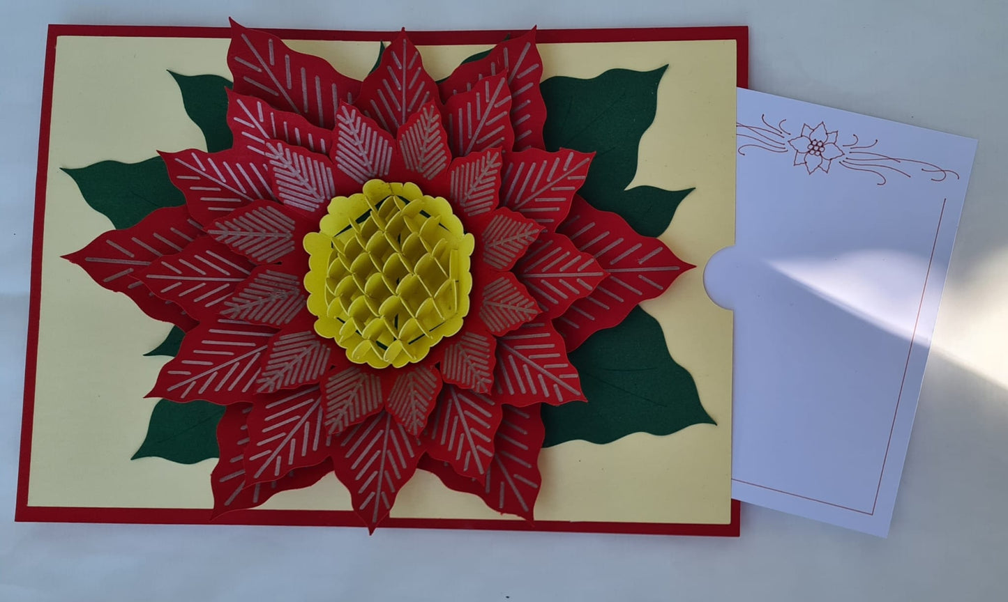 Weihnachtsstern 3D Karte - Blumen Weihanchten