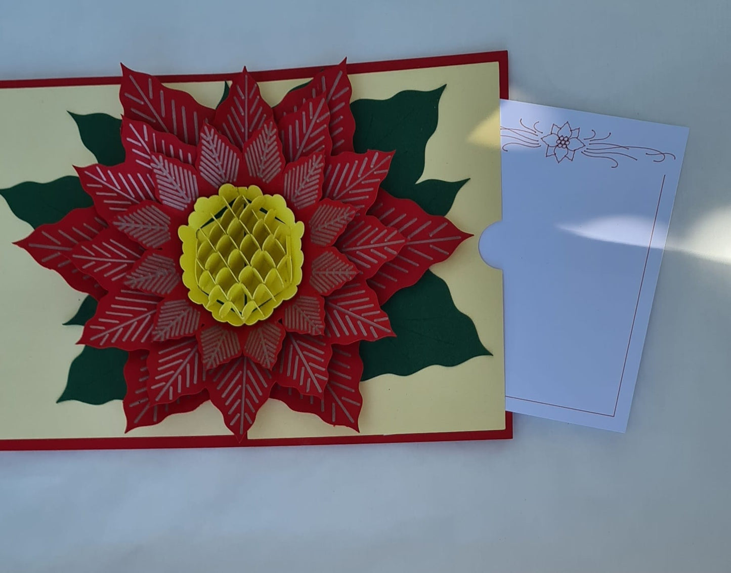 Weihnachtsstern 3D Karte - Blumen Weihanchten