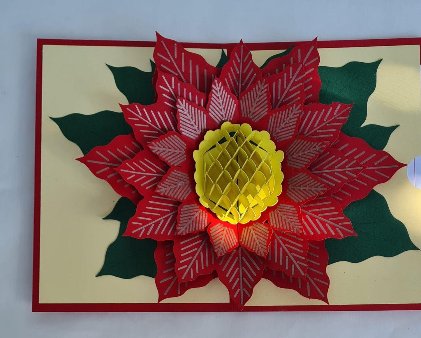 Weihnachtsstern 3D Karte - Blumen Weihanchten