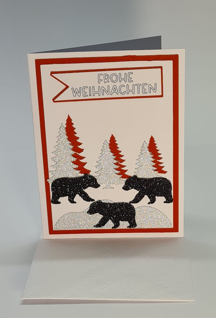 Winterwaldgruß - Bär im Glitzerschnee