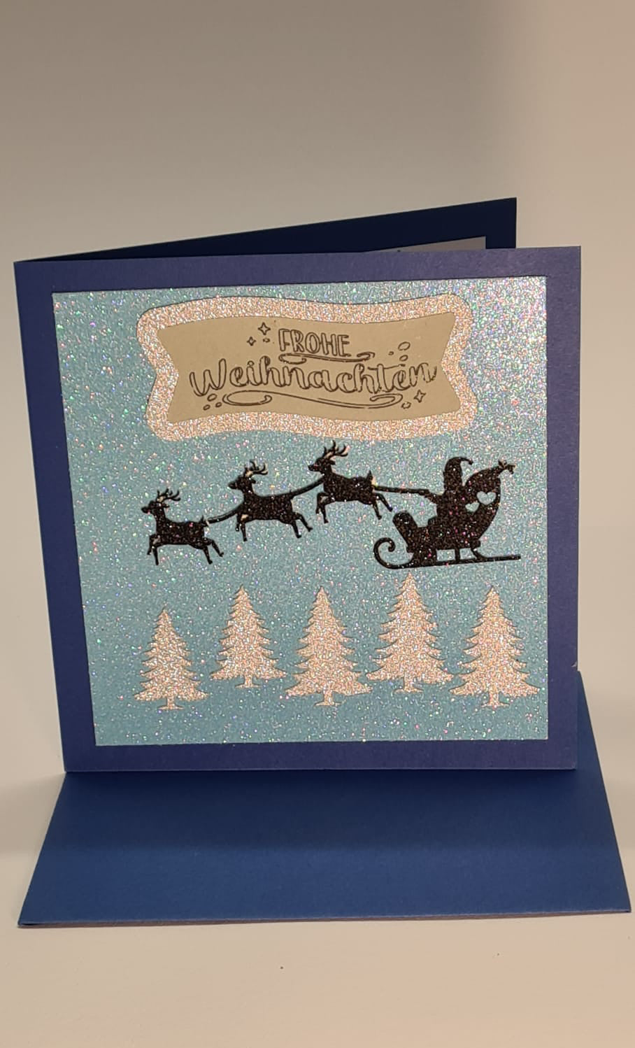 Winterglanz – Glitzerkarte mit Reh & Weihnachtsgrüßen