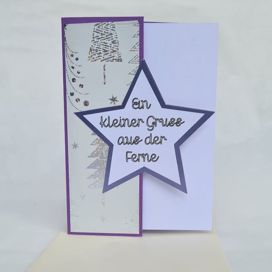 Sternenglanz – Handgemachte Weihnachtskarte in Metallic-Optik