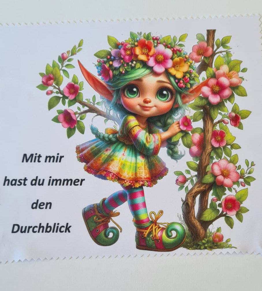 Brillenputztuch mit Motiv – 18 x 15 cm