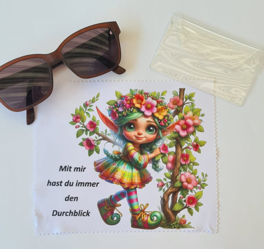 Brillenputztuch mit Motiv – 18 x 15 cm