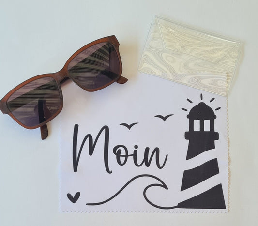 Brillenputztuch mit Moin Hamburg – 18 x 15 cm