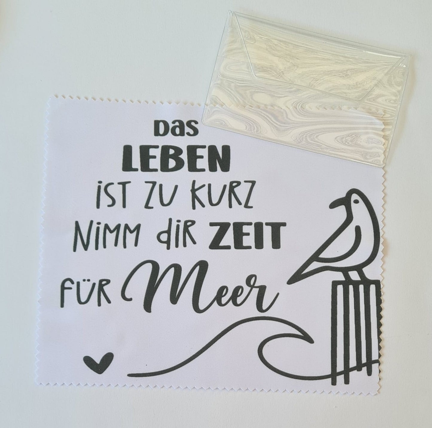 Brillenputztuch mit Ostsee Motiv – 18 x 15 cm