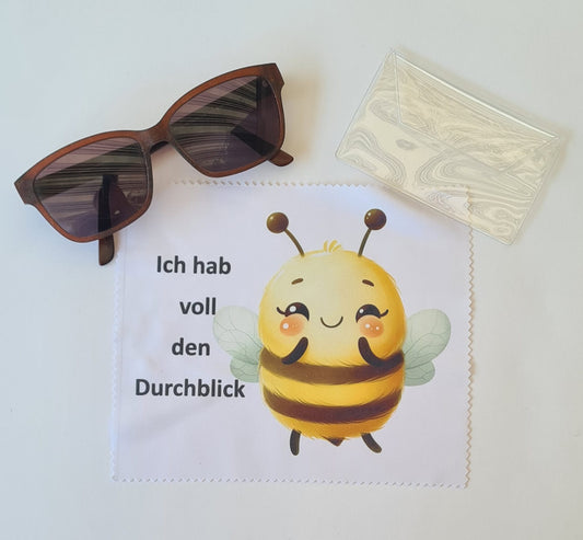 Brillenputztuch mit „Ich hab voll den Durchblick“  – 18 x 15 cm