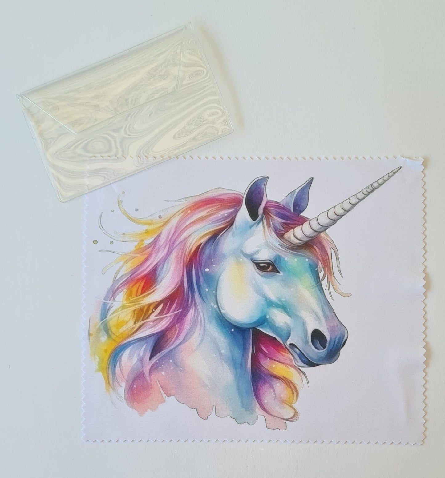 Brillenputztuch mit Einhorn – 18 x 15 cm