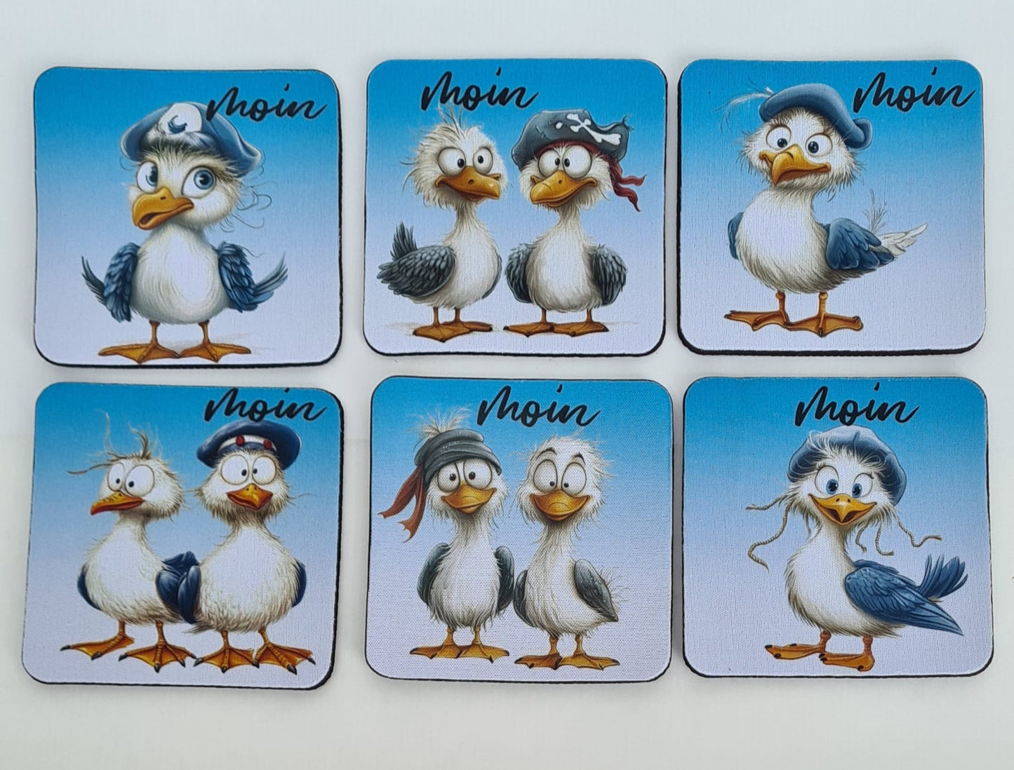 Untersetzer-Set „Moin Möwen“ – 6 Stück