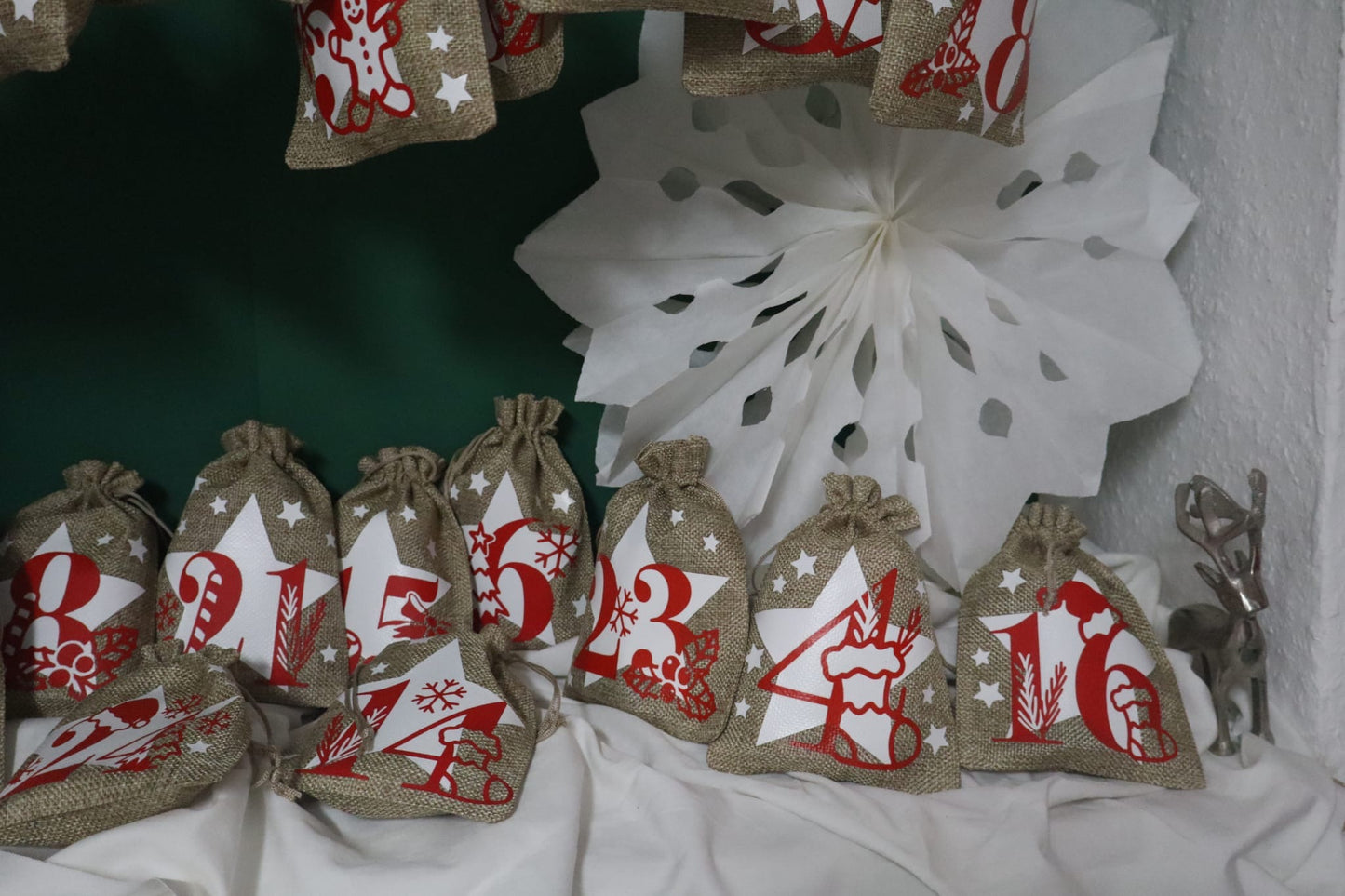 Adventskalender aus Stoff – 24 Beutel