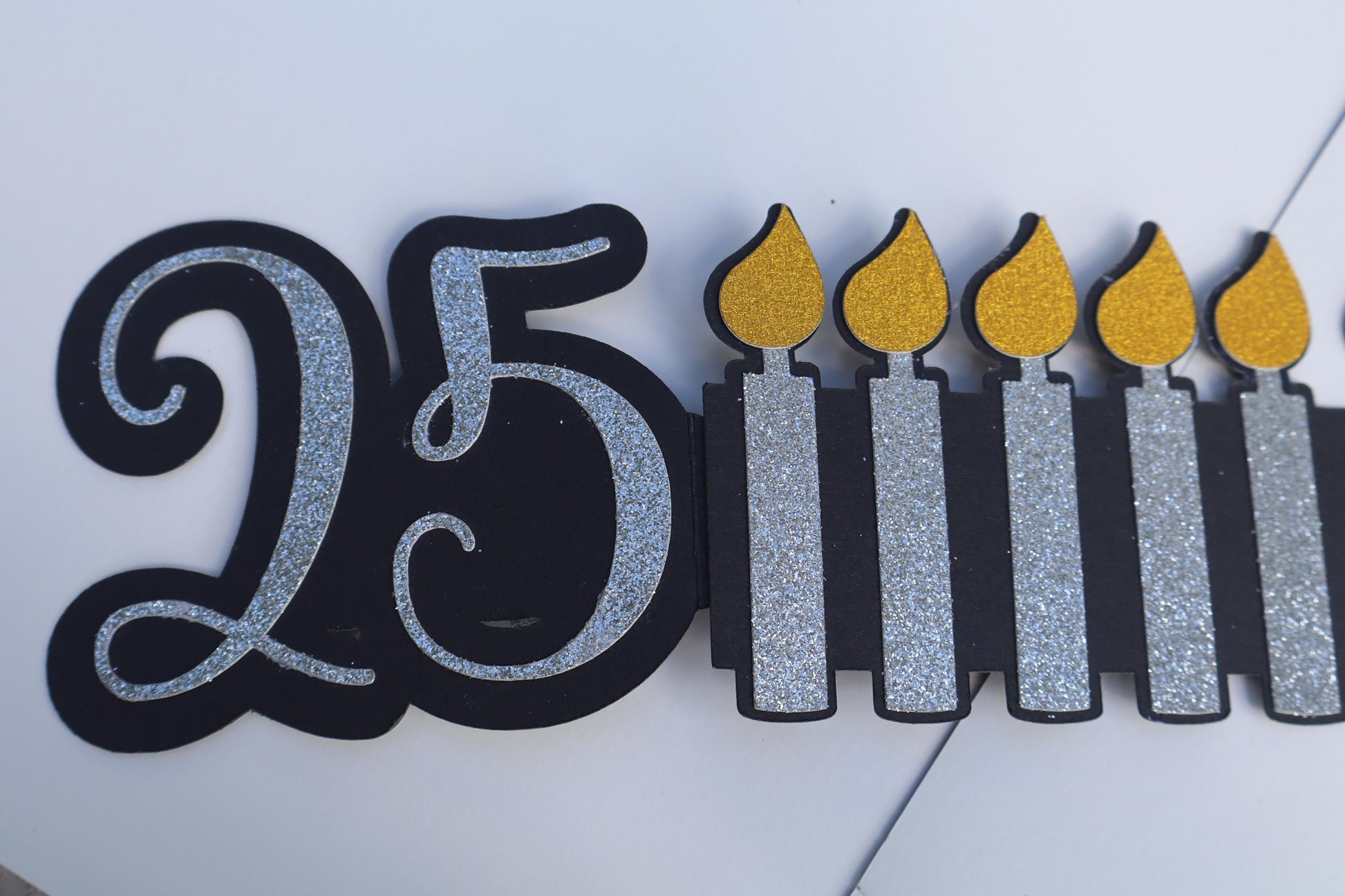 Handgefertigte Glitzer Karte für 25 ,30,35 ,40,45,50 ,55 ,60 ,65 ,70 Jahre, Silberne Hochzeit ,Geburtstag,Jubiläum.