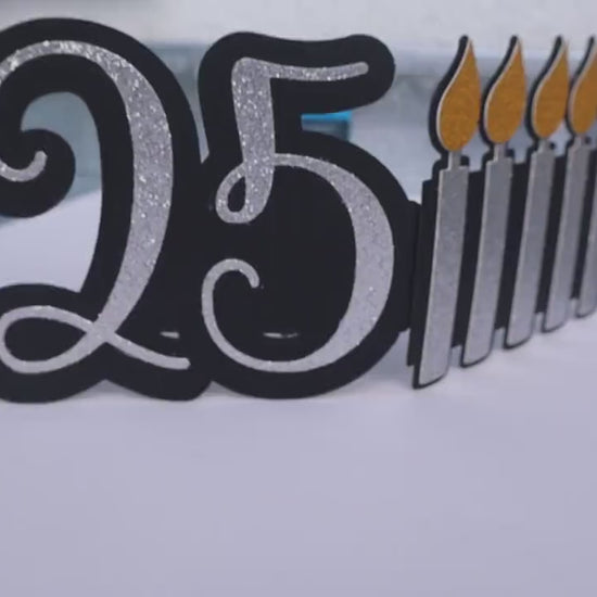 Handgefertigte Glitzer Karte für 25 ,30,35 ,40,45,50 ,55 ,60 ,65 ,70 Jahre, Silberne Hochzeit ,Geburtstag,Jubiläum.